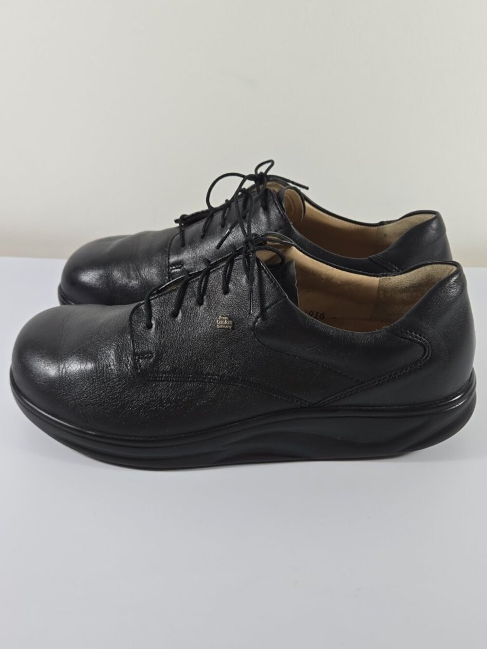 Finn Comfort Mens Black Leather Lace Up Comfort Shoes UK 7 US 7.5 Wide Germany
